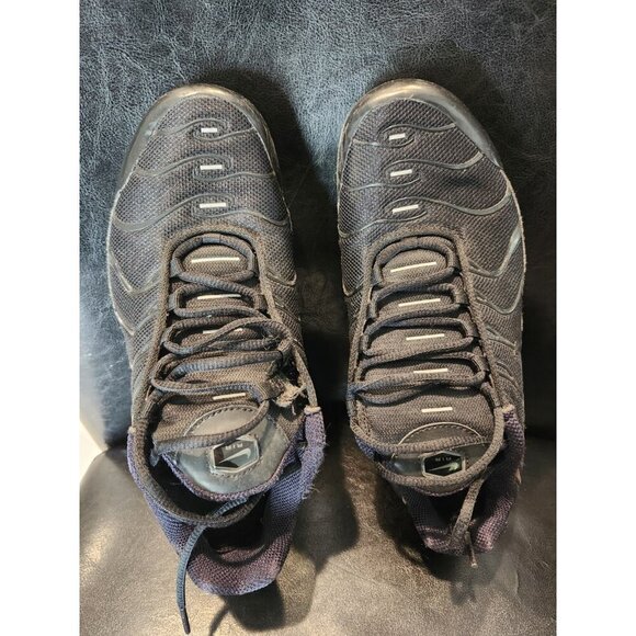 Nike Air Max Plus GS Triple Black - Size 7 Youth - Good Condition - Picture 5 of 10